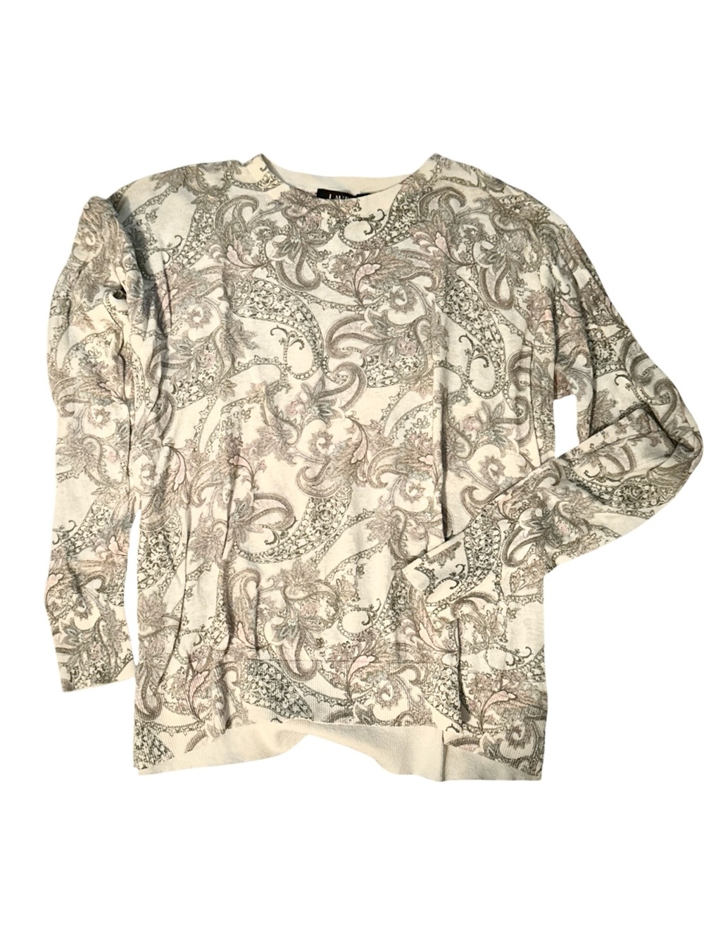 Lauren Ralph Lauren Cream Paisley Crewneck Sweater